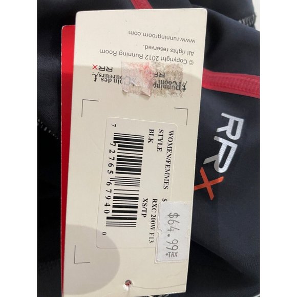 NEW NWT Running Room Capri tight Fit wear RRX Size XS Black red - Picture 7 of 9